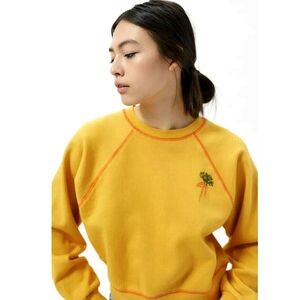 Kimchi Blue Grow Your Own Way Yellow Carrot Sweatshirt - Small